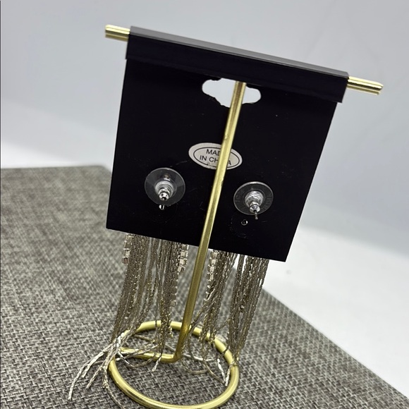 Romeo & Juliet Couture Silver Tone Fringe Earrings - Picture 3 of 5